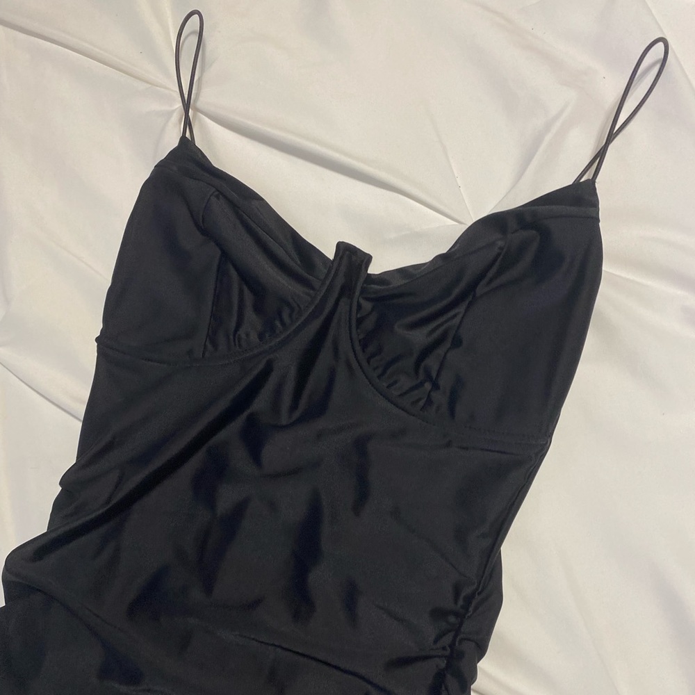 TIGER MIST | Black ruffed mini dress